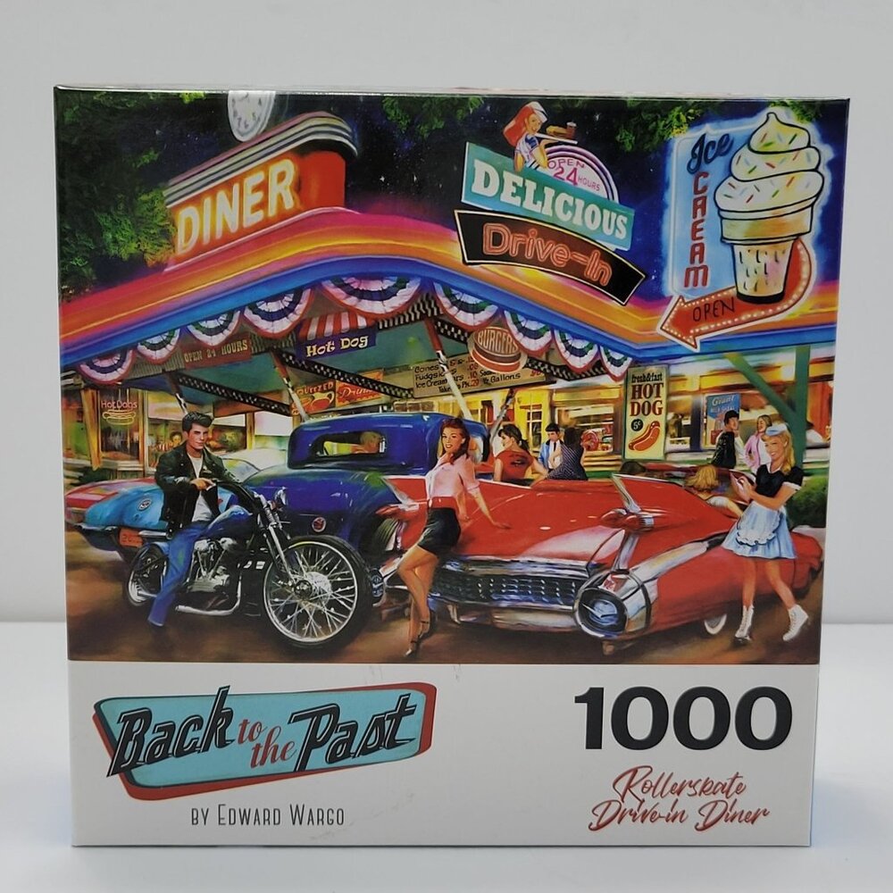Cra-Z-Art Rollerskate Drive - In Dinner By Edward Wargo 1000 Piece Puzzles NIB